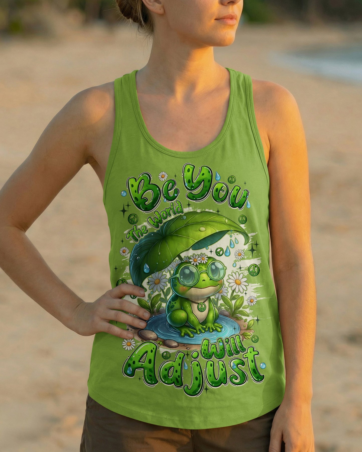 BE YOU THE WORLD WILL ADJUST FROG ALL OVER PRINT - TYQY2605262