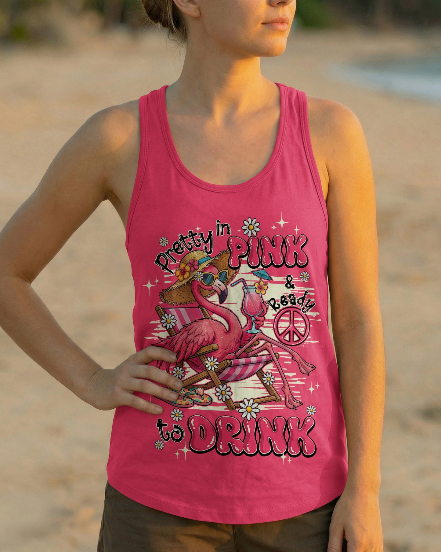 PRETTY IN PINK FLAMINGO ALL OVER PRINT - TY0904261
