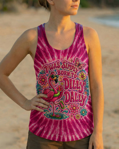 I WAS SIMPLY BORN TO DILLY DALLY FLAMINGO  ALL OVER PRINT - TLTW0405262