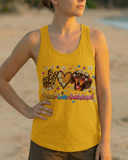 PEACE LOVE DACHSHUND DOG ALL OVER PRINT   - TLHN1905261