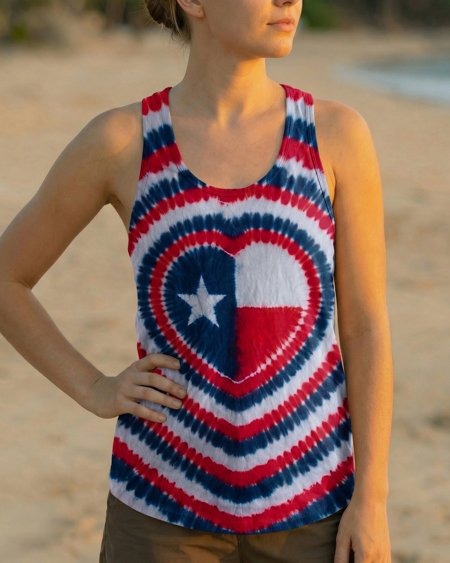 HEART TEXAS STATE RED WHITE & BLUE SWIRL ALL OVER PRINT - TLNO1206262