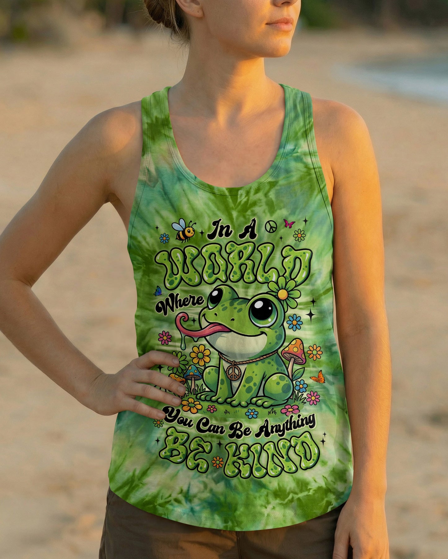 BE KIND FROG GREEN ALL OVER PRINT - TYLN2204262