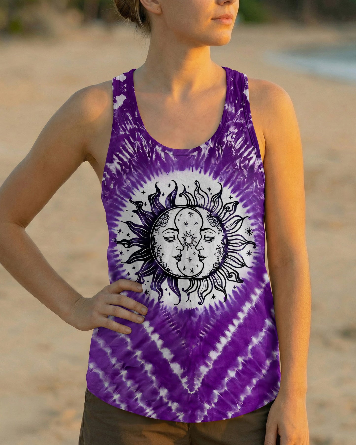 SUN MOON AND STARS PURPLE ALL OVER PRINT - TYQY1504261