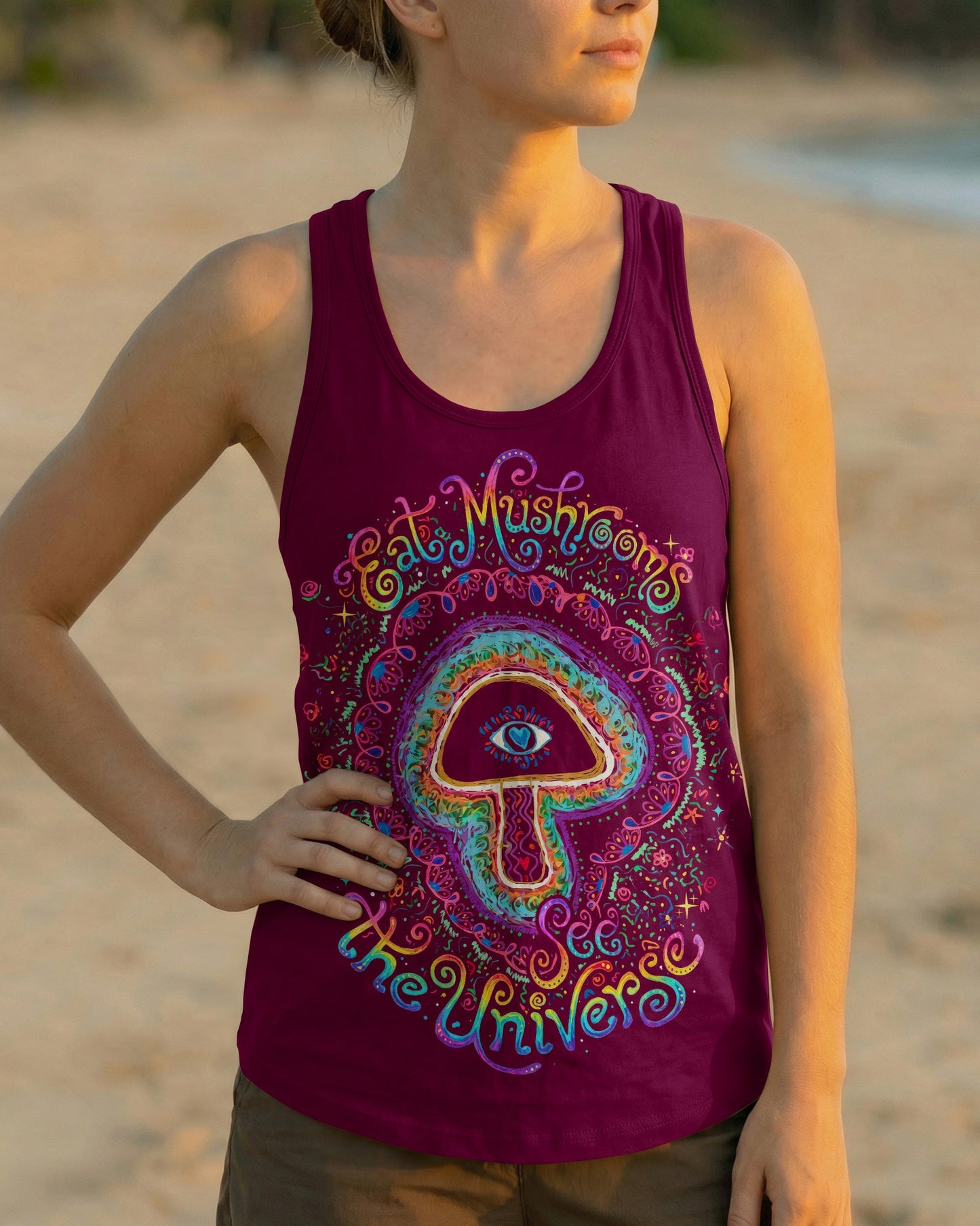 EAT MUSHROOMS SEE THE UNIVERSE COSMIC ALL OVER PRINT – KM1504261