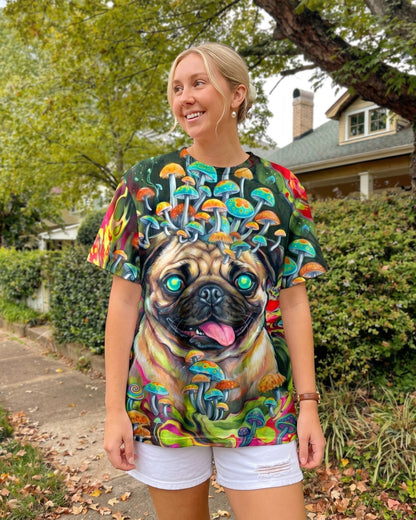 VIBRANT PUG MAGIC MUSHROOM ALL OVER PRINT - RITD0906261
