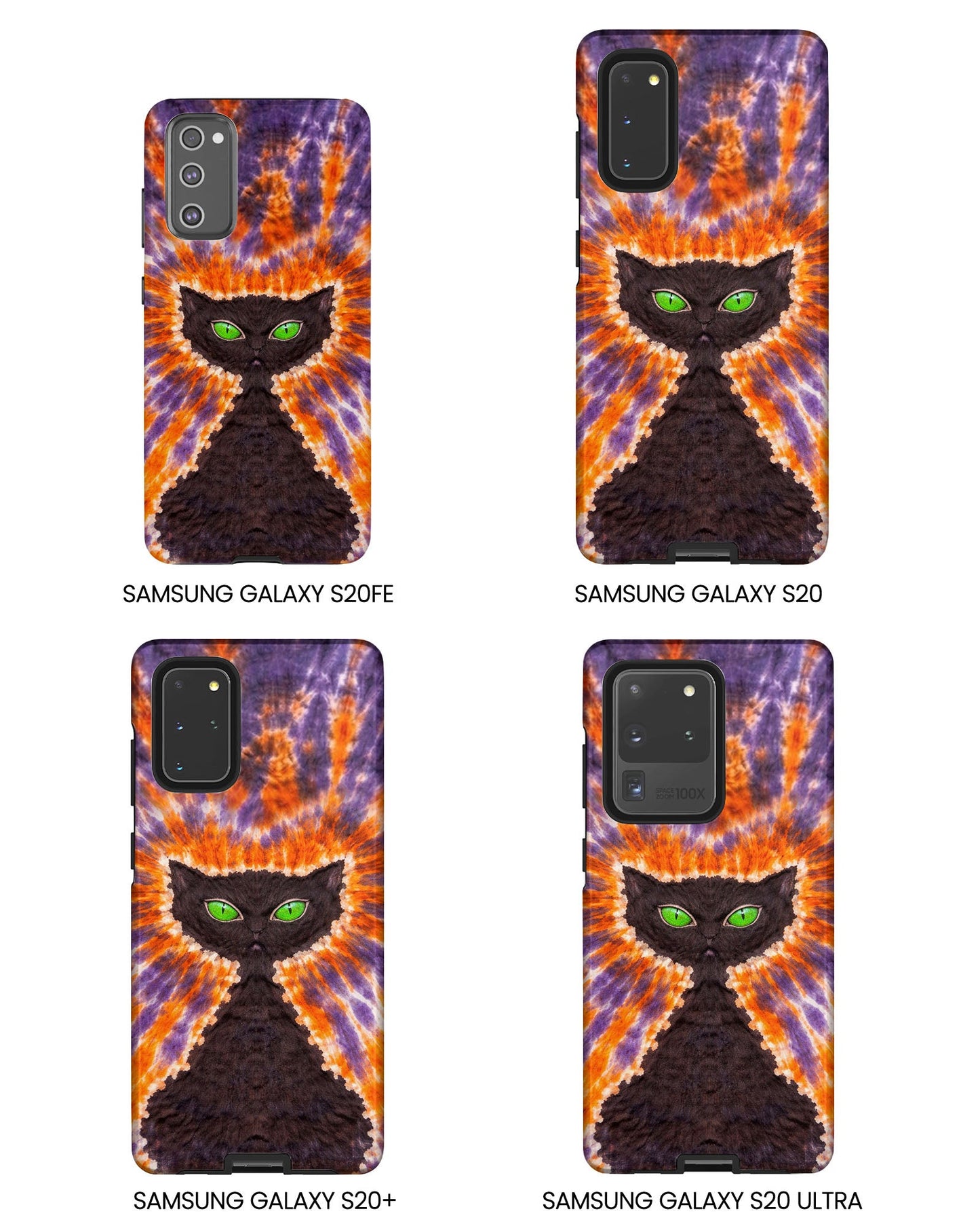 BLACK CAT PURPLE & ORANGE SWIRL  PHONE CASE  - TLHN2404264