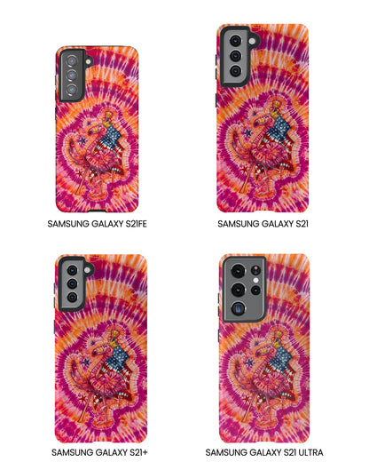 RED WHITE & BLUE FLAMINGO SWIRL PHONE CASE  - TLNO0405262