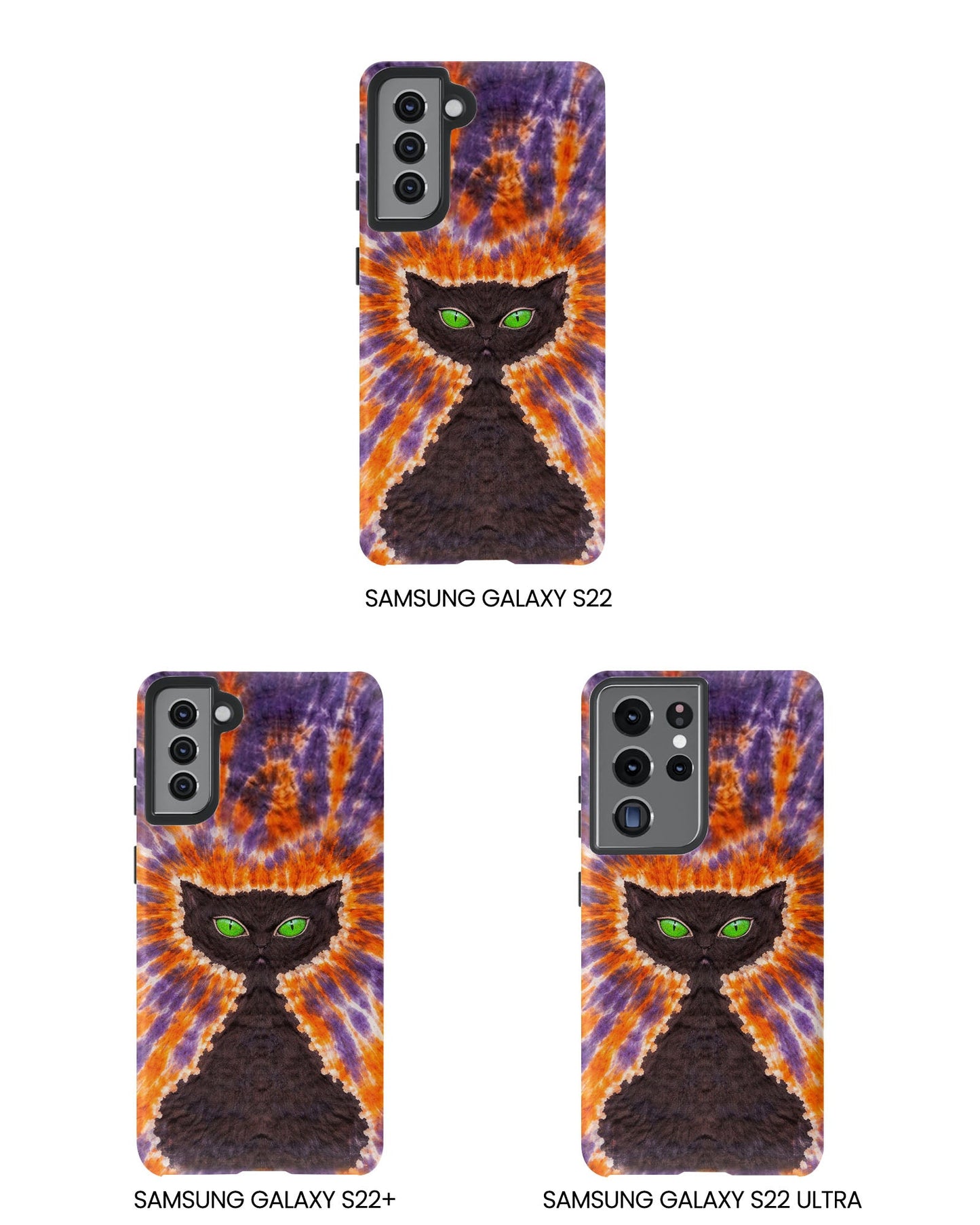 BLACK CAT PURPLE & ORANGE SWIRL  PHONE CASE  - TLHN2404264