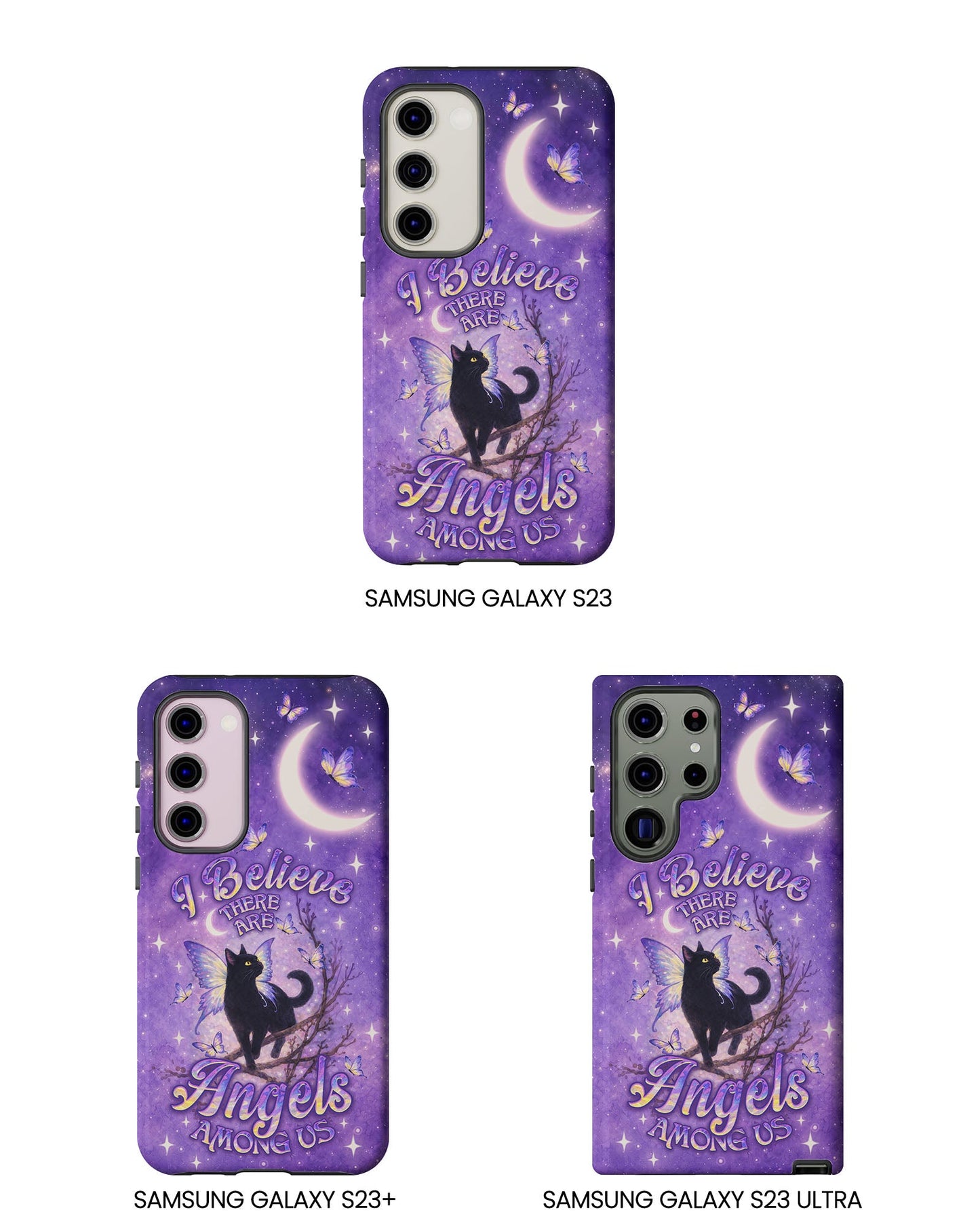 I BELIEVE THERE ARE ANGELS AMONG US BLACK CAT PHONE CASE  - TLNO2605262