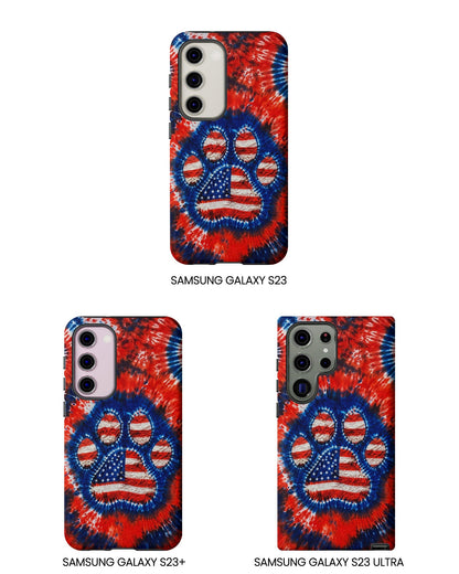 PAW PRINT RED WHITE & BLUE PHONE CASE  - TLHN0405264