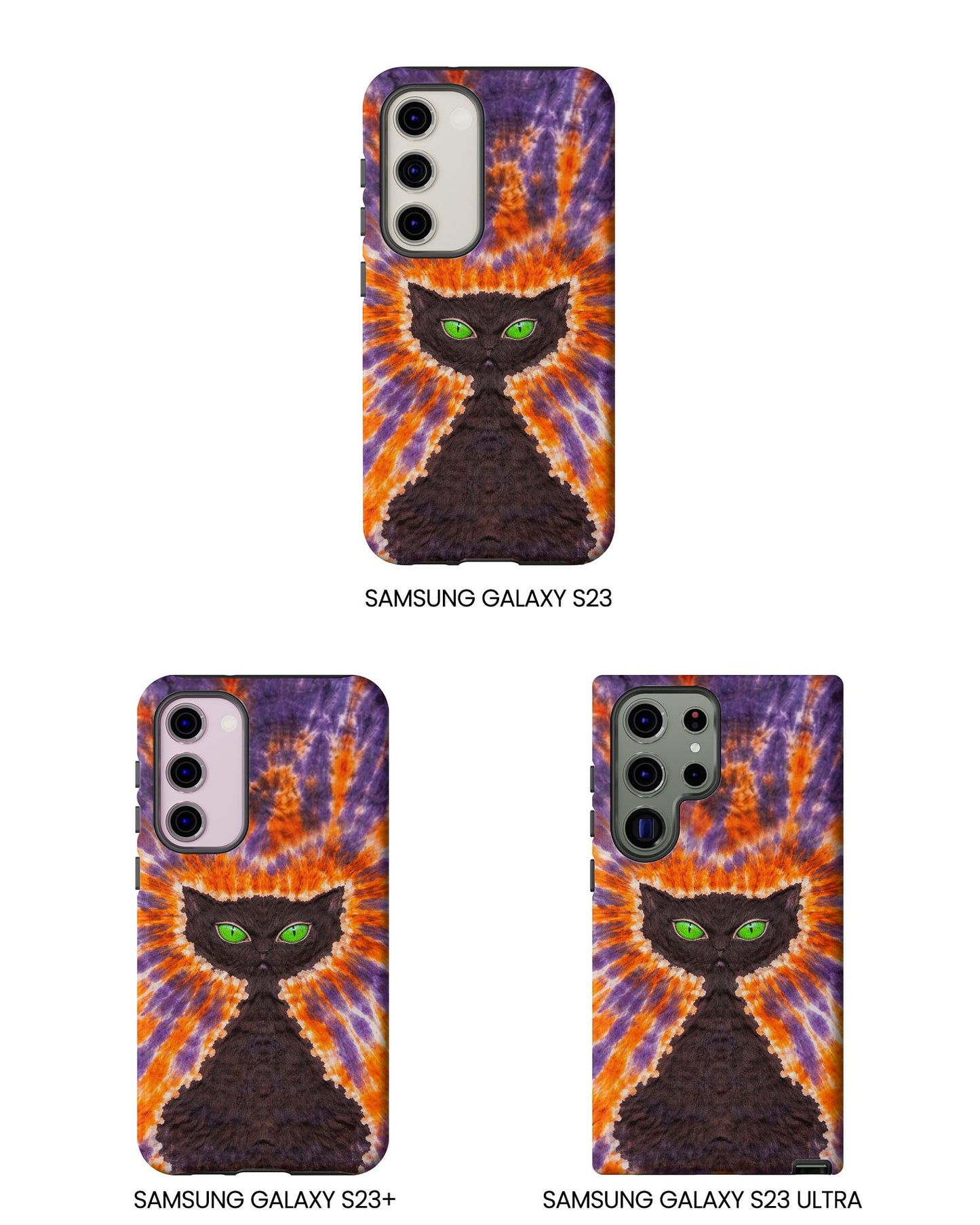 BLACK CAT PURPLE & ORANGE SWIRL  PHONE CASE  - TLHN2404264