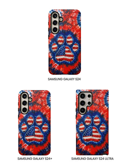 PAW PRINT RED WHITE & BLUE PHONE CASE  - TLHN0405264