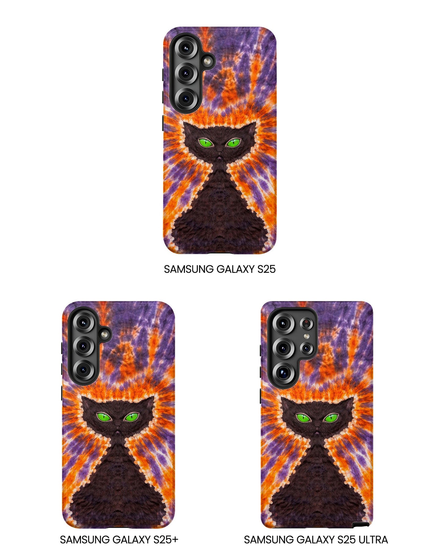 BLACK CAT PURPLE & ORANGE SWIRL  PHONE CASE  - TLHN2404264