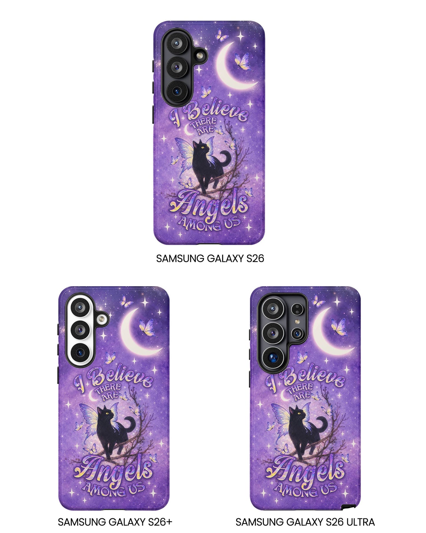 I BELIEVE THERE ARE ANGELS AMONG US BLACK CAT PHONE CASE  - TLNO2605262