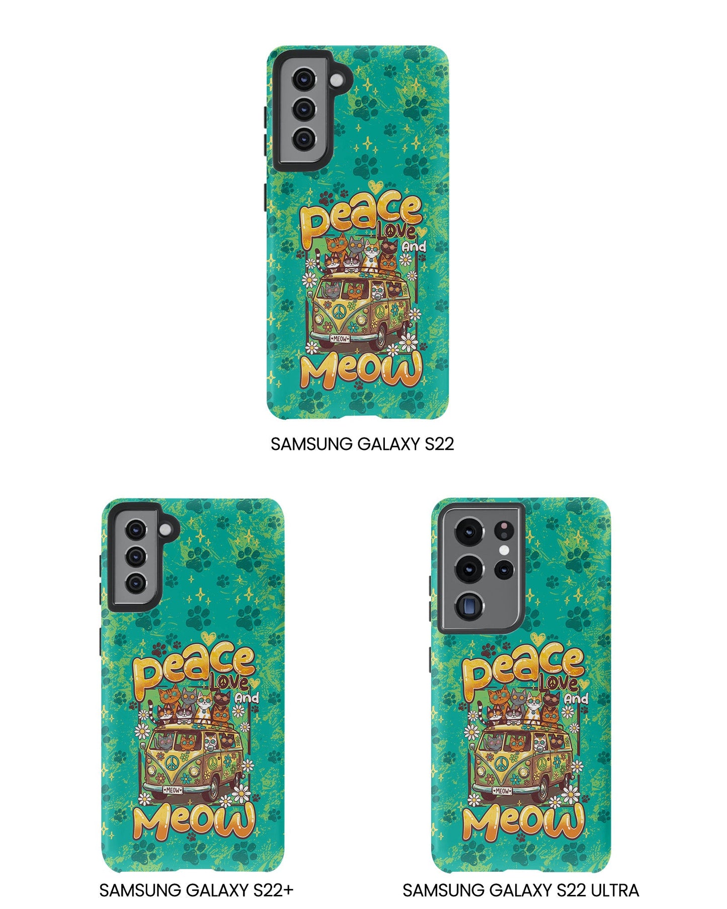 PEACE LOVE AND MEOW CATS PHONE CASE - TY0707263