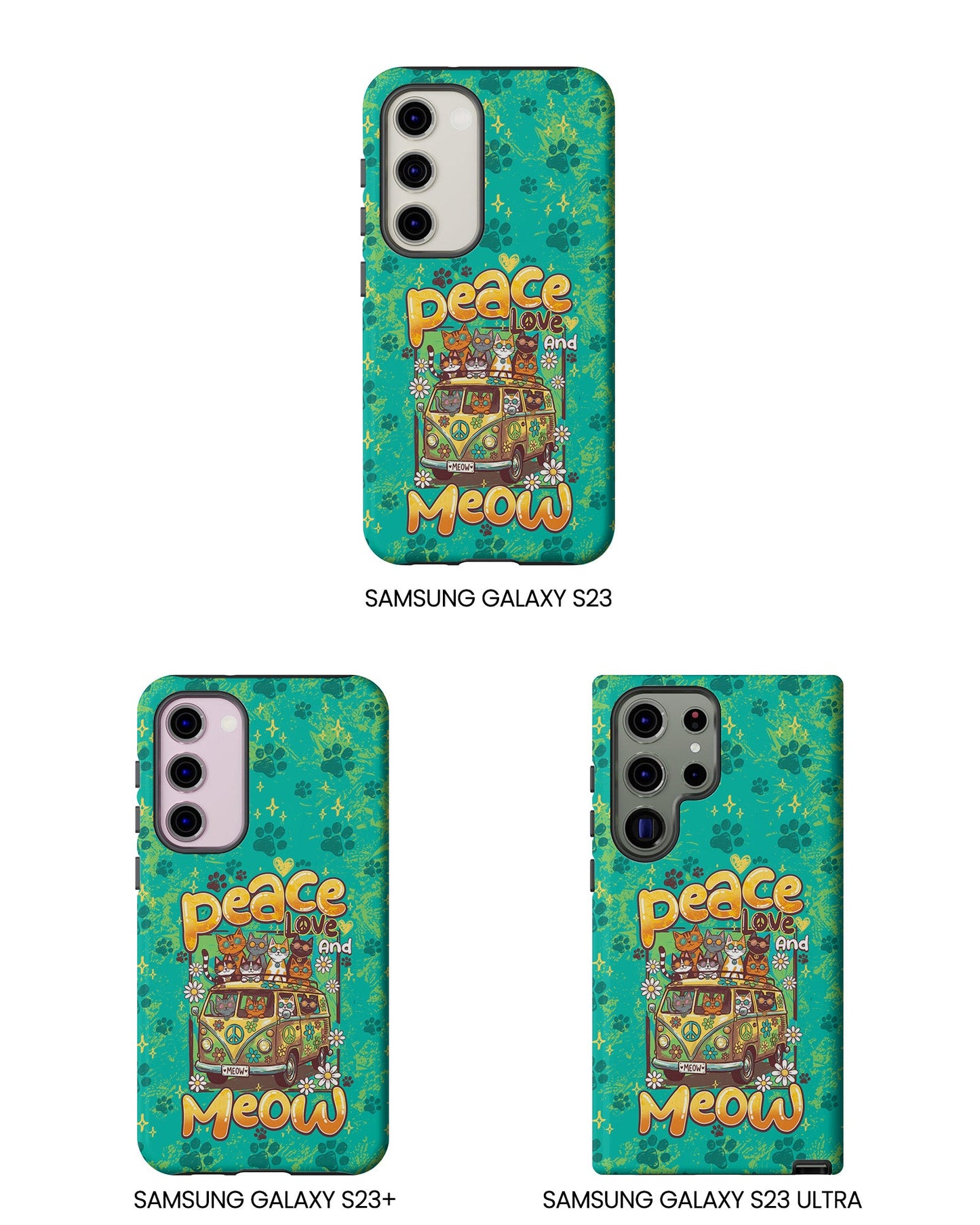 PEACE LOVE AND MEOW CATS PHONE CASE - TY0707263