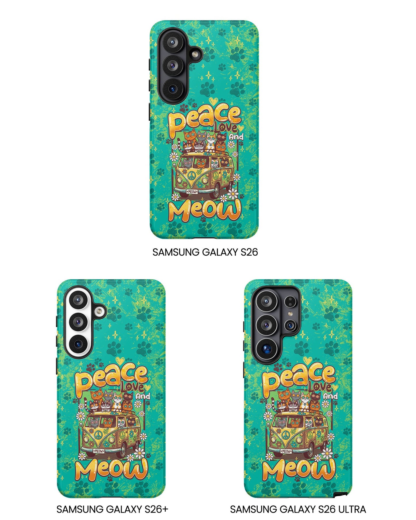 PEACE LOVE AND MEOW CATS PHONE CASE - TY0707263