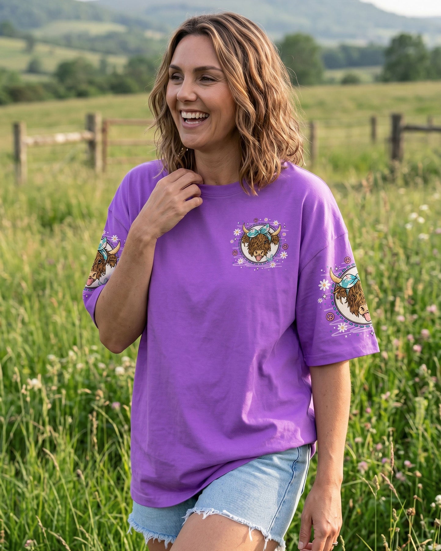 CRAZY HEIFER DOWN THE STREET COW ALL OVER PRINT - TLNO1506261