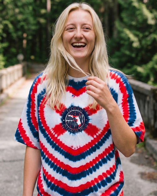 HEART FLORIDA STATE RED WHITE & BLUE SWIRL ALL OVER PRINT - TLNO2406262