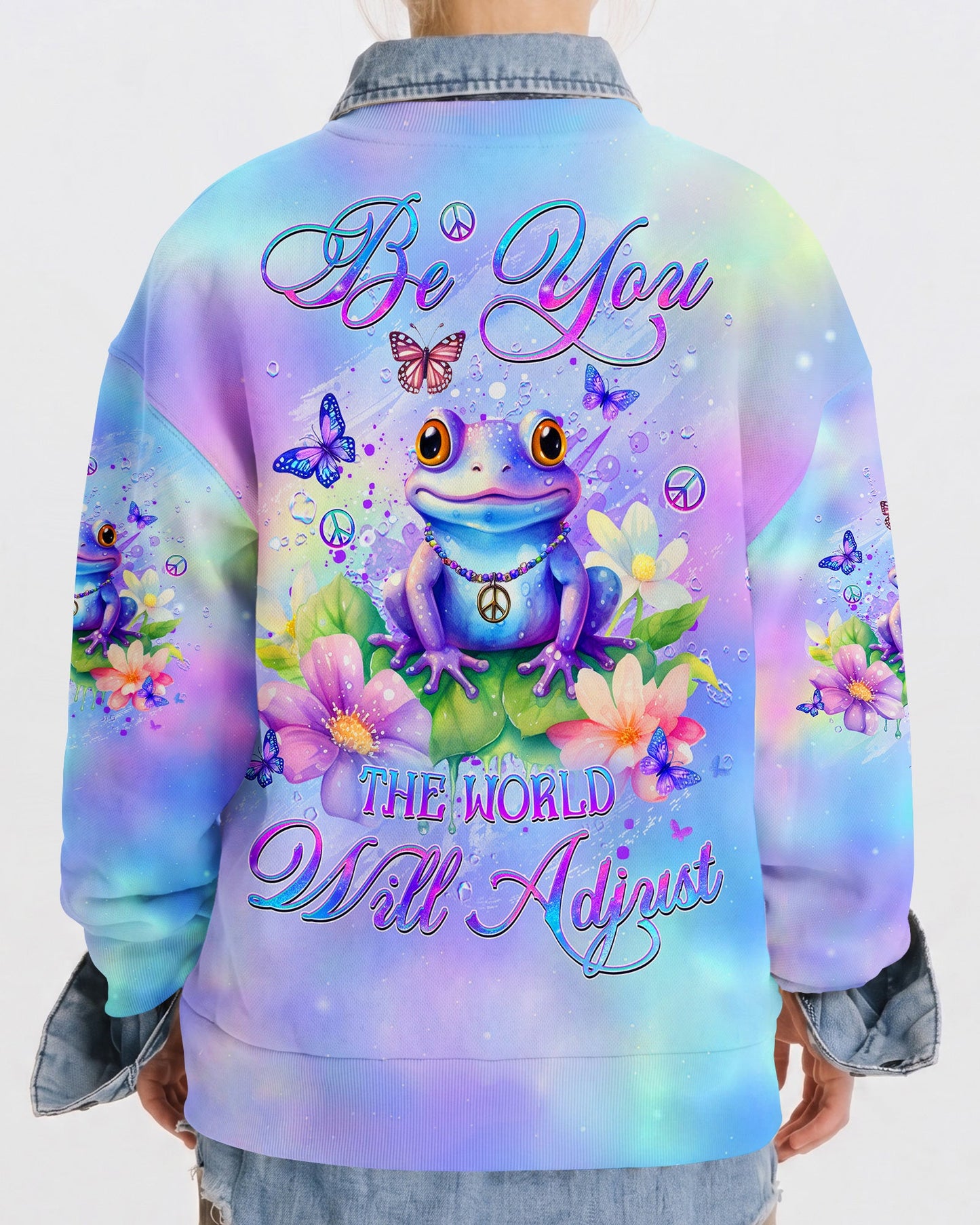 BE YOU THE WORLD WILL ADJUST FROG KIDS ALL OVER PRINT - YHDU1812237