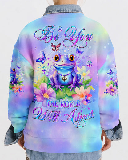 BE YOU THE WORLD WILL ADJUST FROG KIDS ALL OVER PRINT - YHDU1812237