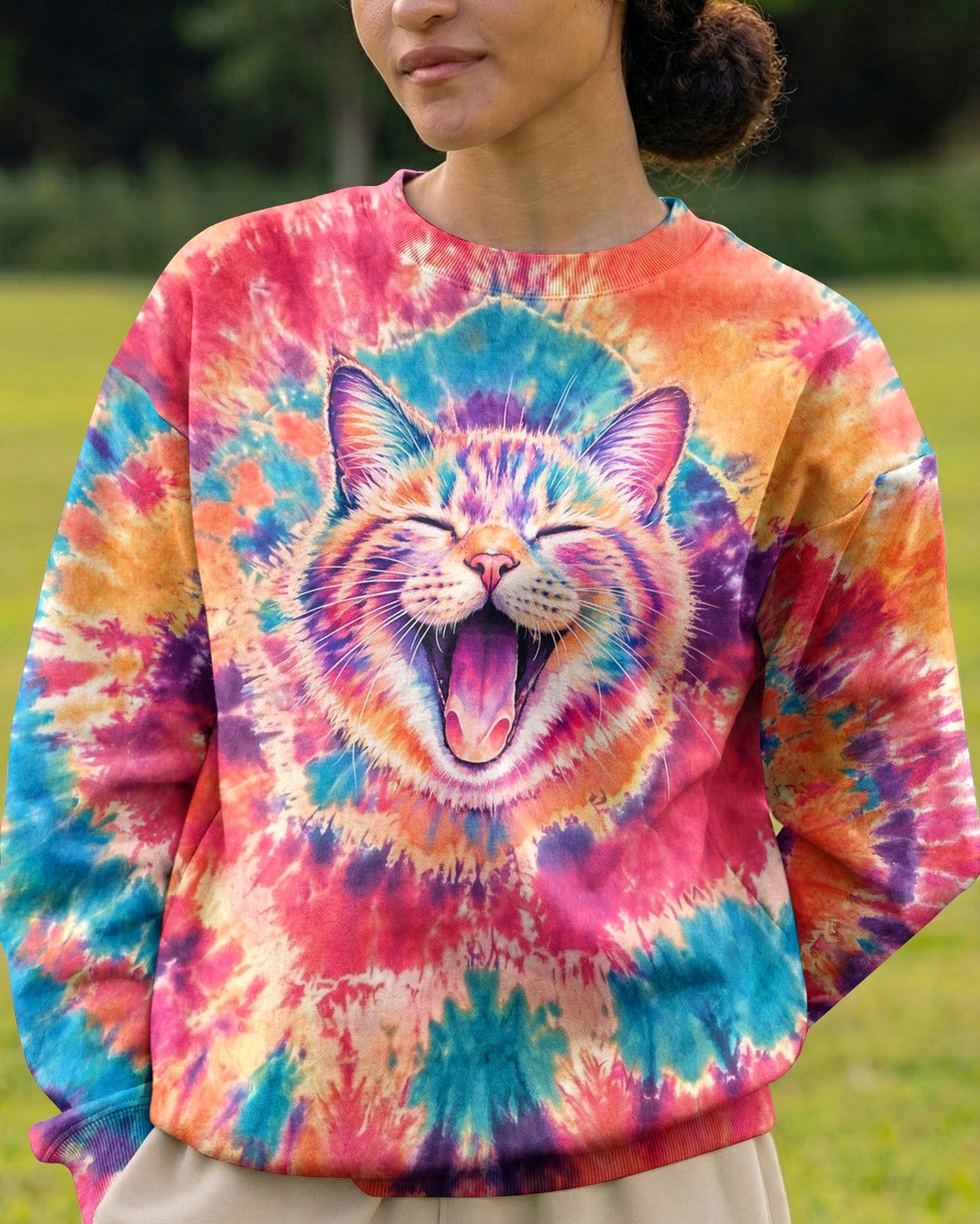 JOYFUL CAT WATERCOLOR PATTERN  ALL OVER PRINT - TLNO2404261