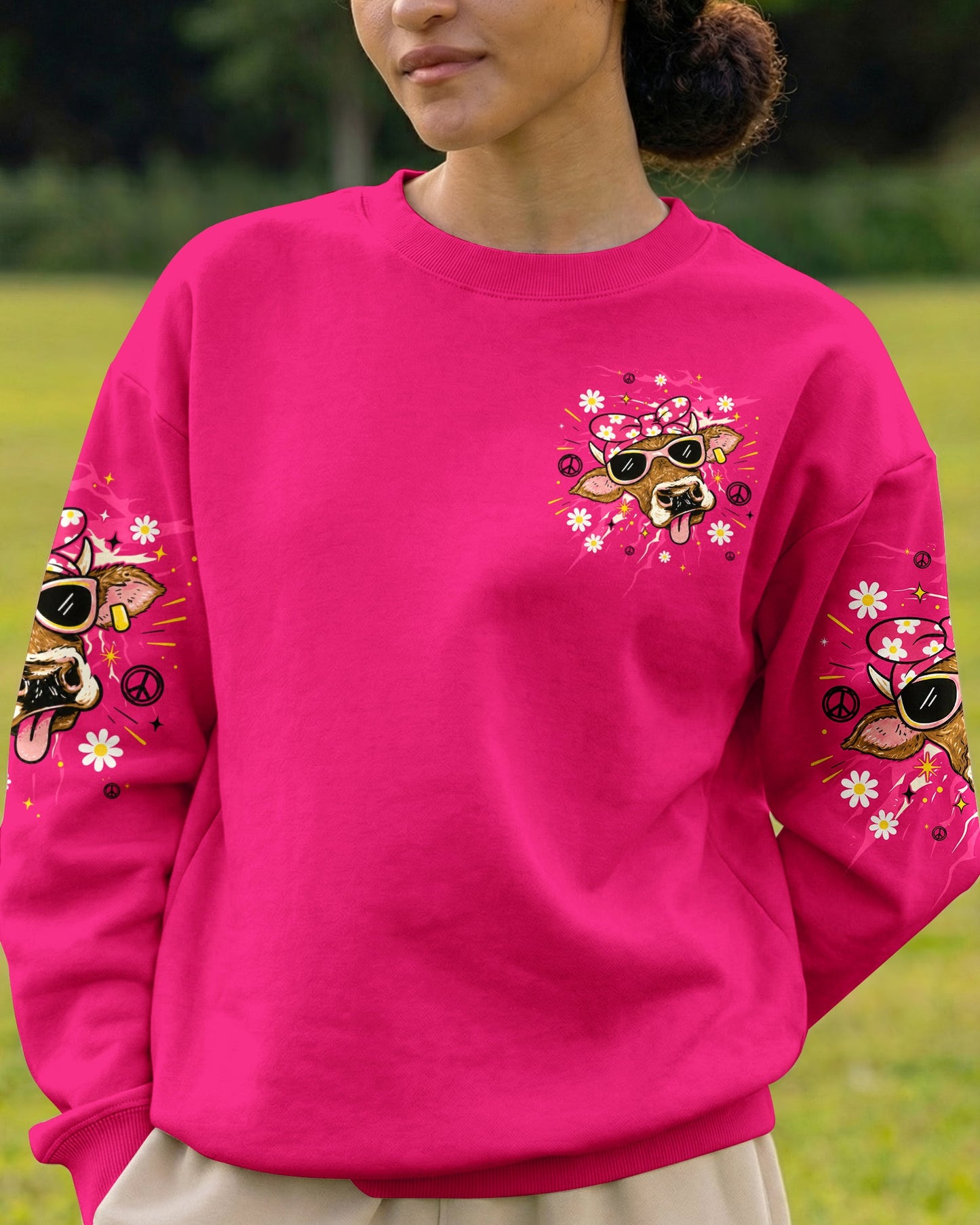 LITTLE BIT A HOT MESS COW ALL OVER PRINT  - TLTW1706264