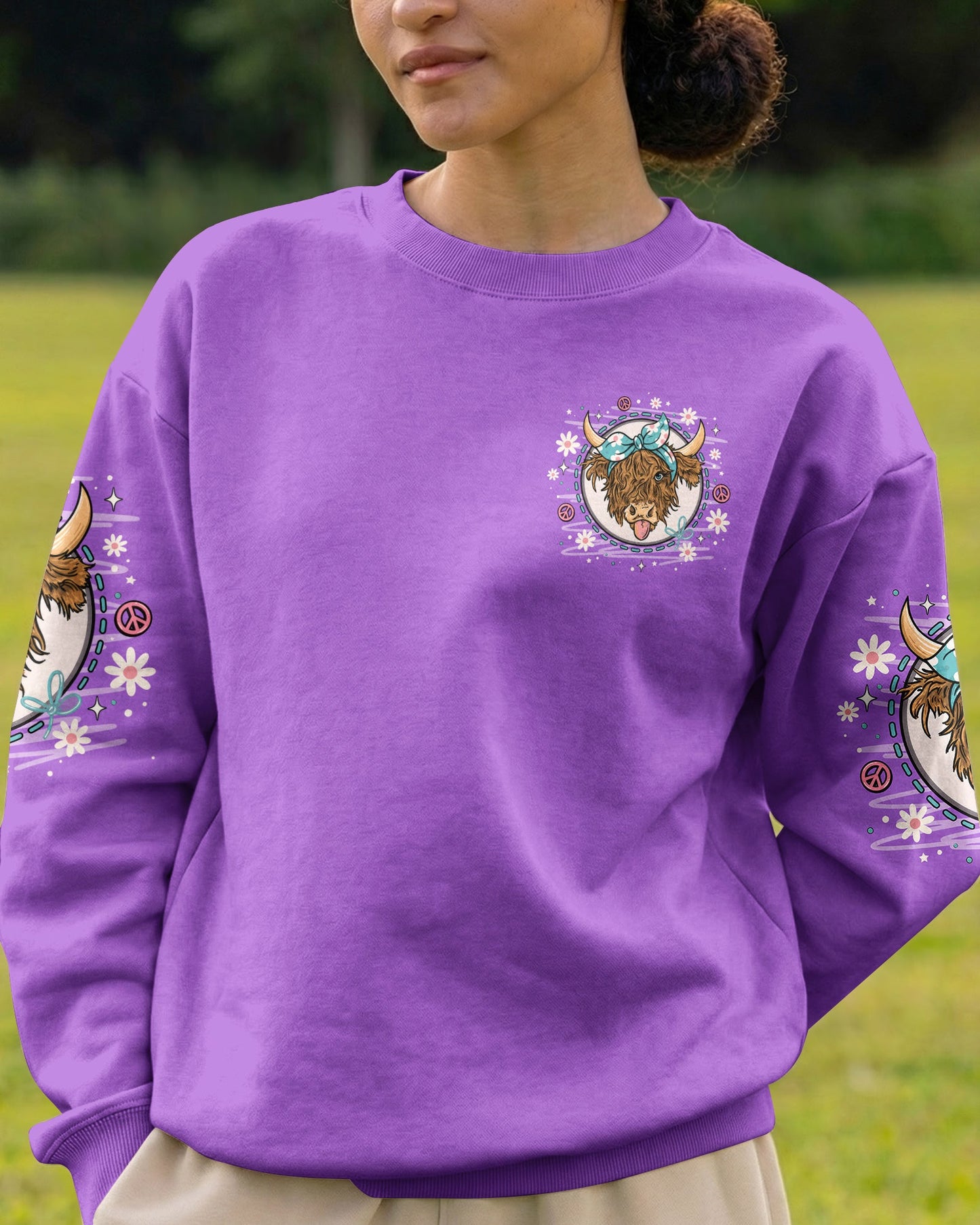 CRAZY HEIFER DOWN THE STREET COW ALL OVER PRINT - TLNO1506261