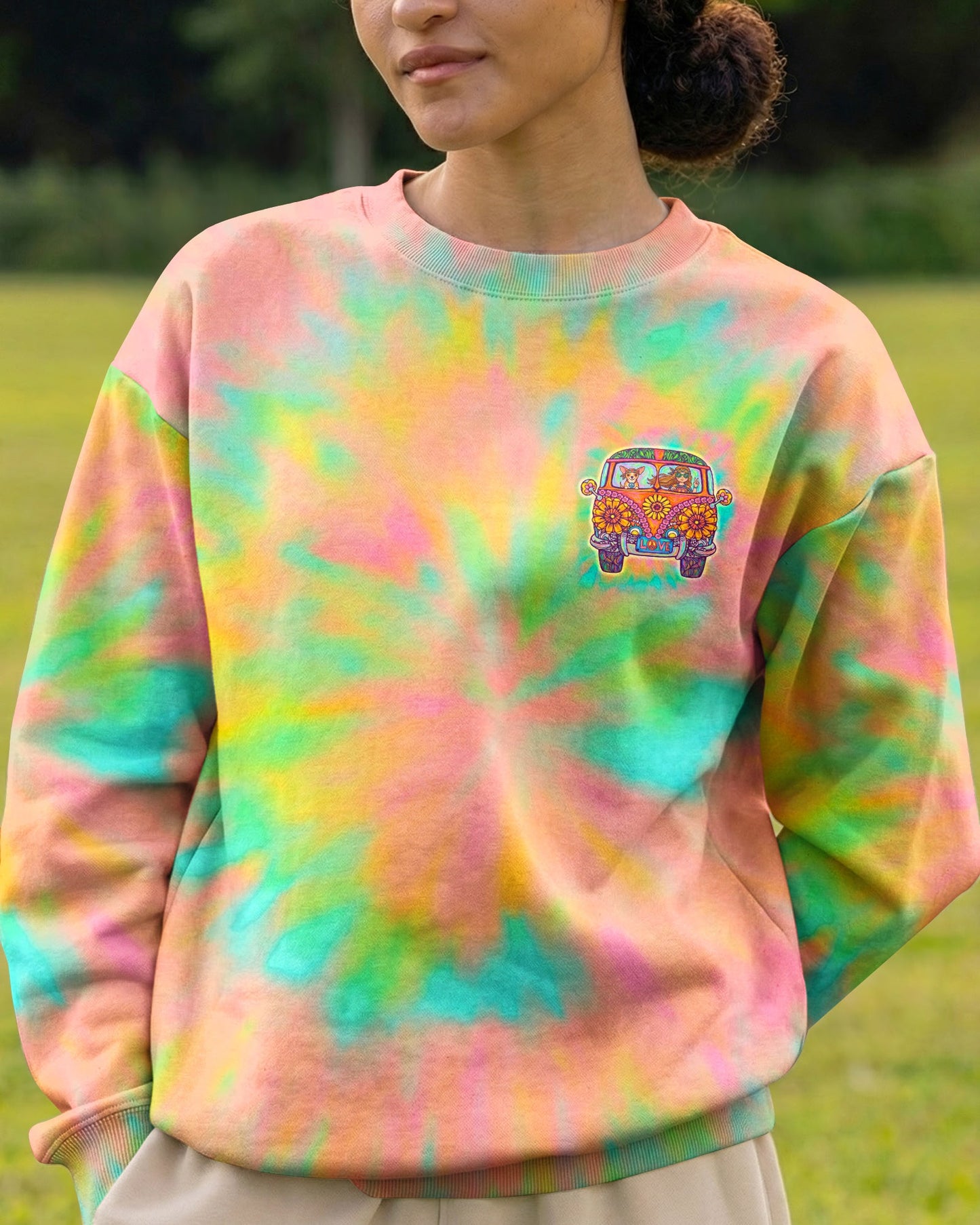 A BOHO GIRL & CHIHUAHUA COLORFUL ALL OVER PRINT - KM1304261