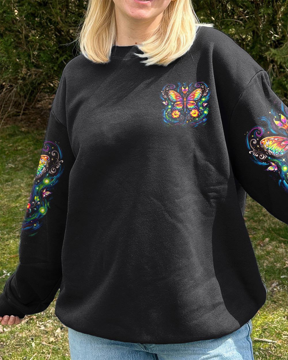 JUST BELIEVE BUTTERFLY GLOW ALL OVER PRINT - KM2404261