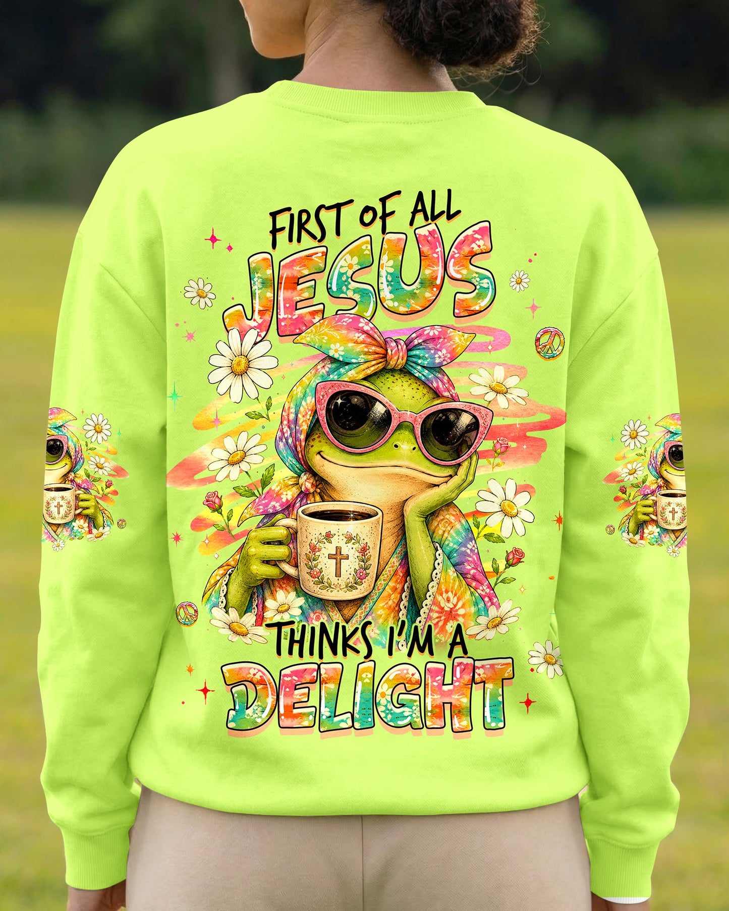 FIRST OF ALL JESUS THINKS FROG ALL OVER PRINT  - TLHG0107261