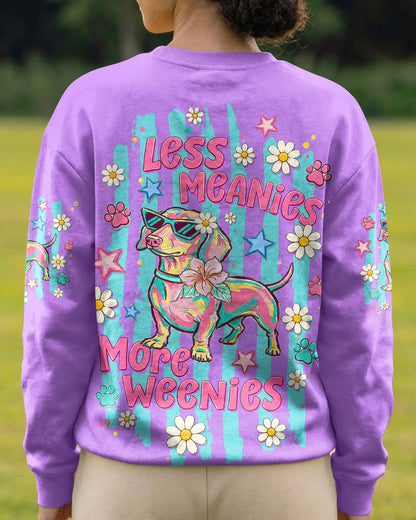 LESS MEANIES MORE WEENIES DACHSHUND DOG  ALL OVER PRINT - TLTW2005261
