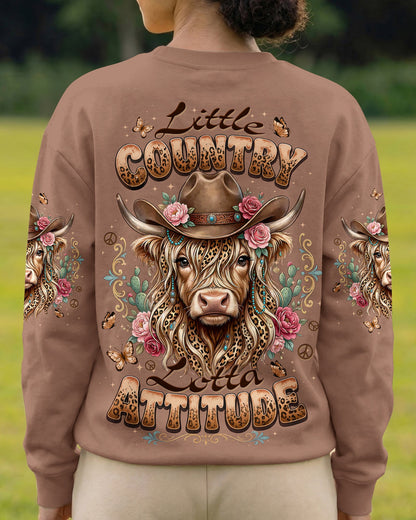 LITTLE COUNTRY LOTTA ATTITUDE COW ALL OVER PRINT  - TLTW1006264