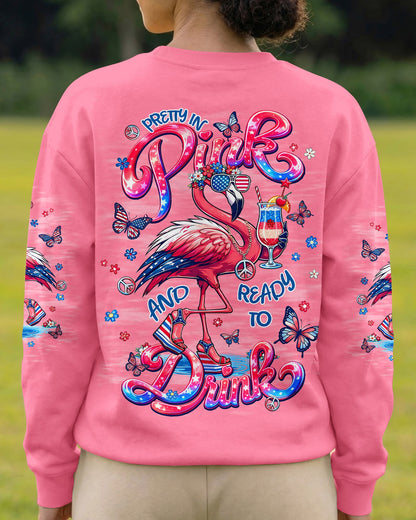 PRETTY IN PINK FLAMINGO STARS AND STRIPES ALL OVER PRINT - TLNT0104262