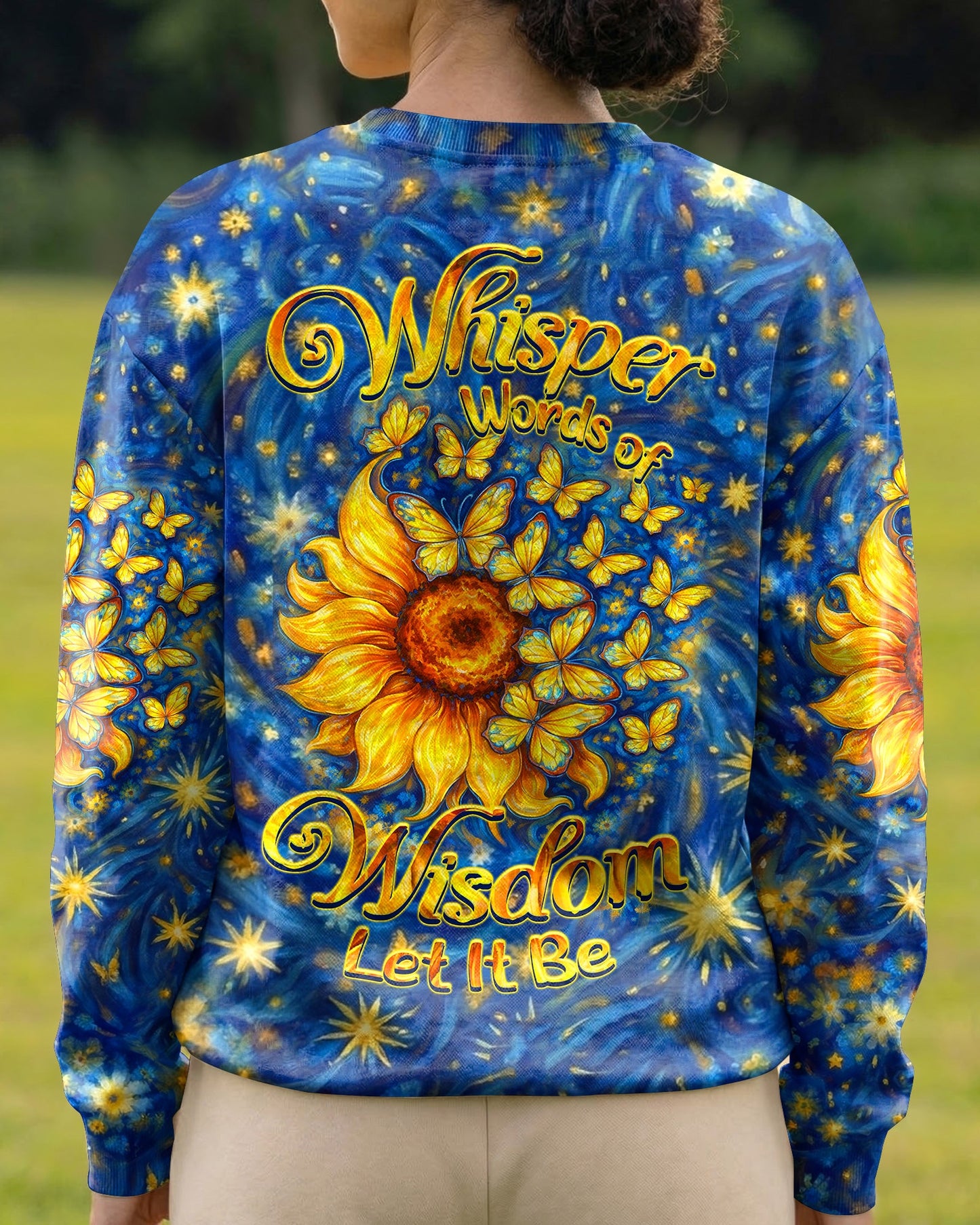 WHISPER WORDS OF WISDOM LET IT BE BUTTERFLY SUNFLOWER  ALL OVER PRINT - TLHN0704261