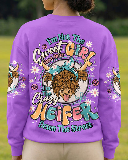 CRAZY HEIFER DOWN THE STREET COW ALL OVER PRINT - TLNO1506261