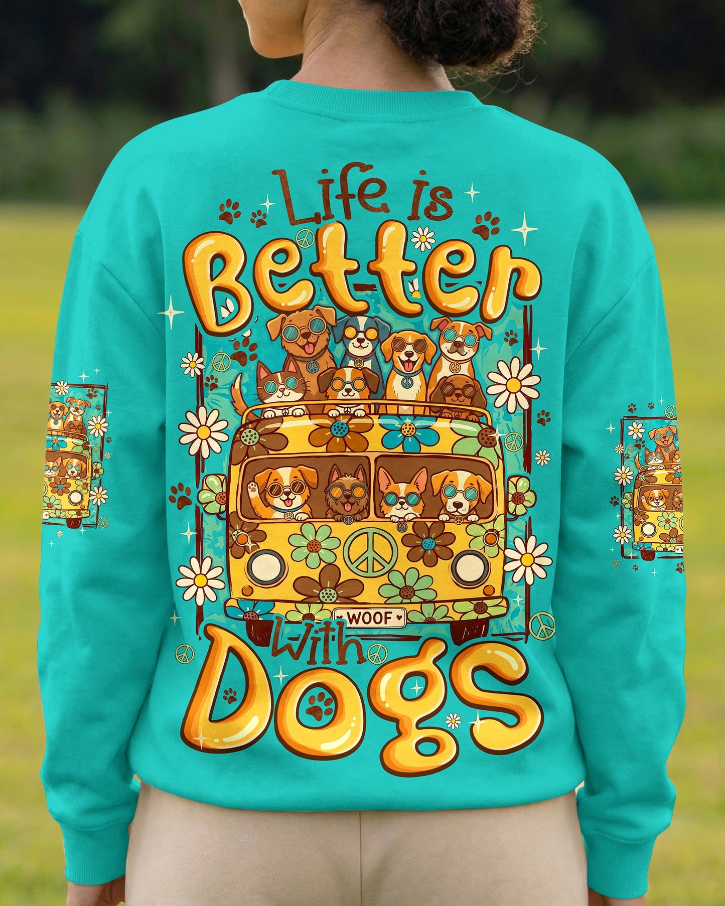LIFE IS BETTER WITH DOGS ALL OVER PRINT - TYQY0807263