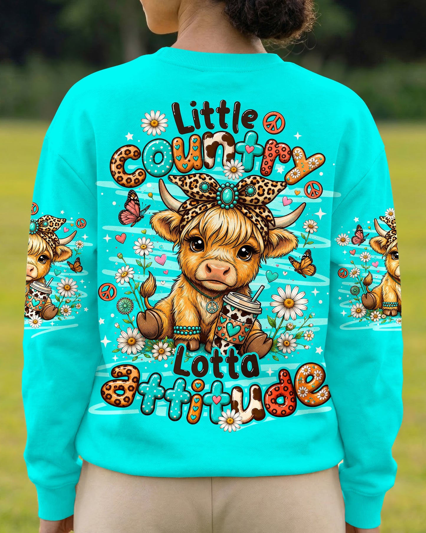 LITTLE COUNTRY LOTTA ATTITUDE COW ALL OVER PRINT  - TLNO0906263