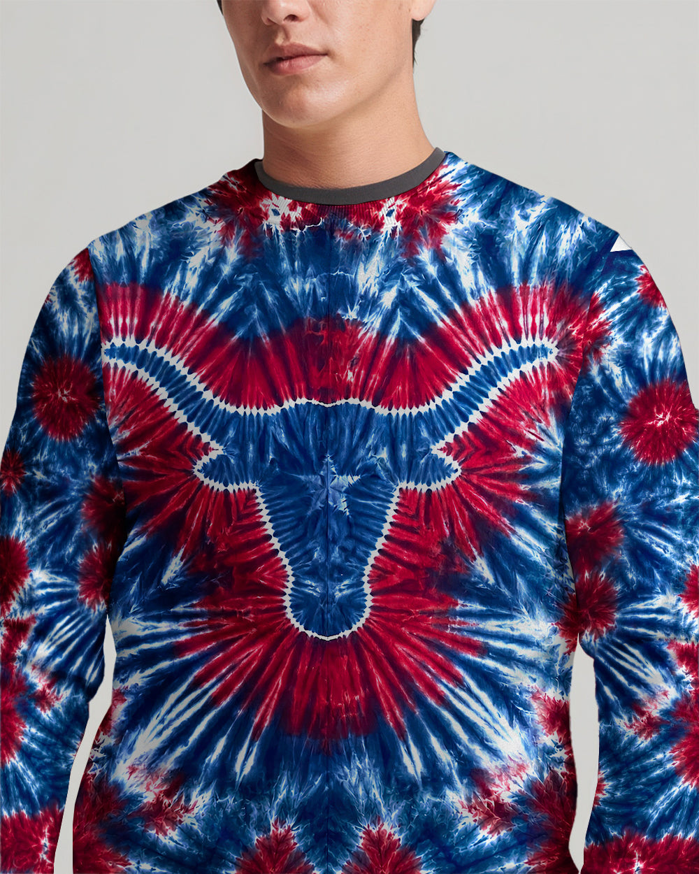 LONGHORN TEXAS STATE RED WHITE & BLUE SWIRL ALL OVER PRINT - TLNT1206261