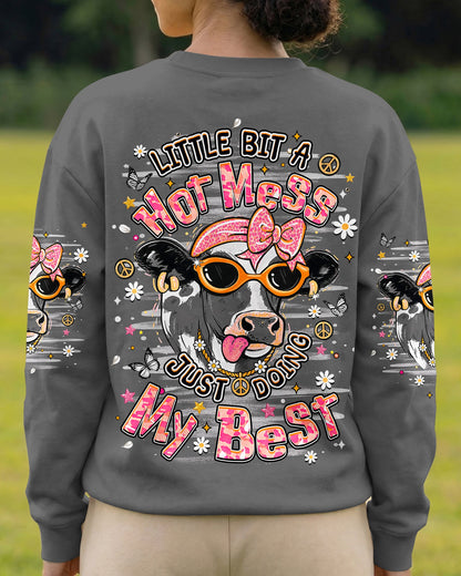LITTLE BIT A HOT MESS COW ALL OVER PRINT  - TLHN1806264