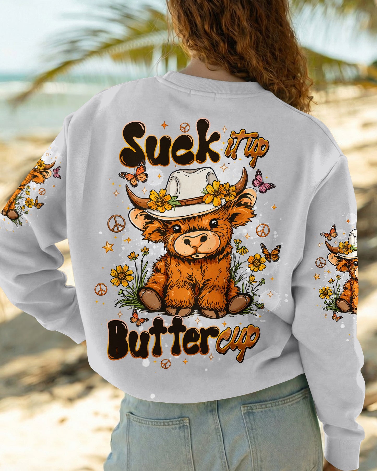 SUCK IT UP BUTTERCUP HIGHLAND COW ALL OVER PRINT  - TLTW1006262