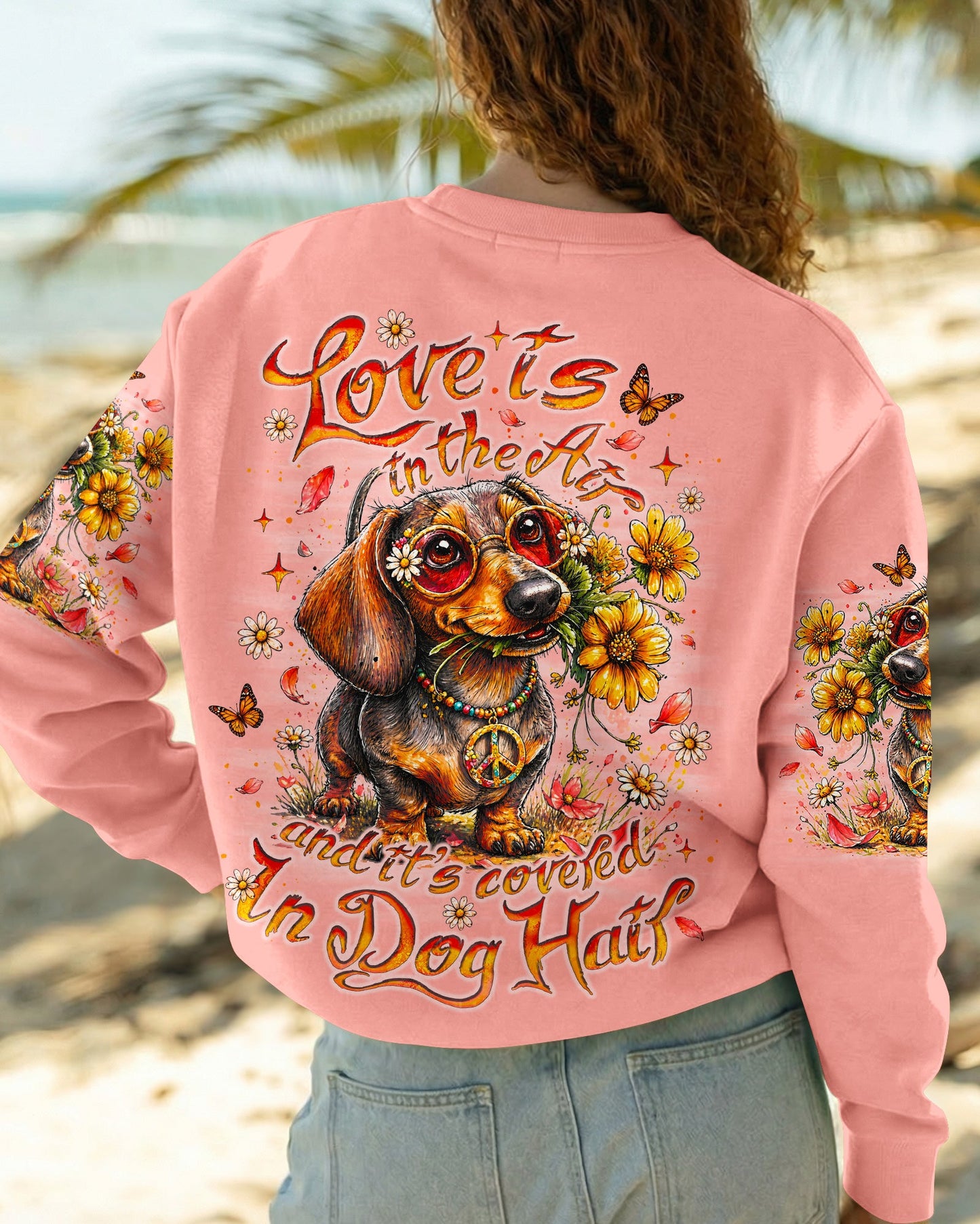 LOVE IS IN THE AIR DACHSHUND DOG ALL OVER PRINT   - TLNO0405261