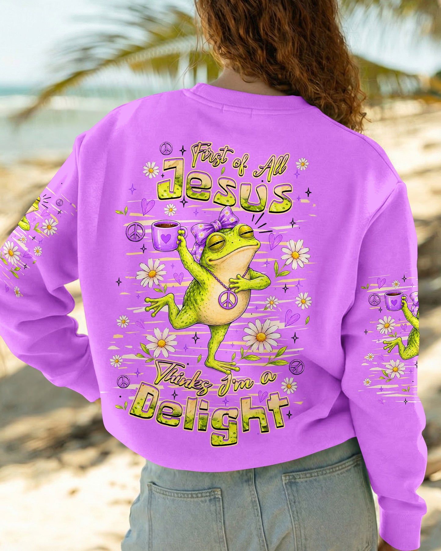 FIRST OF ALL JESUS THINKS FROG ALL OVER PRINT  - TLHN0307262