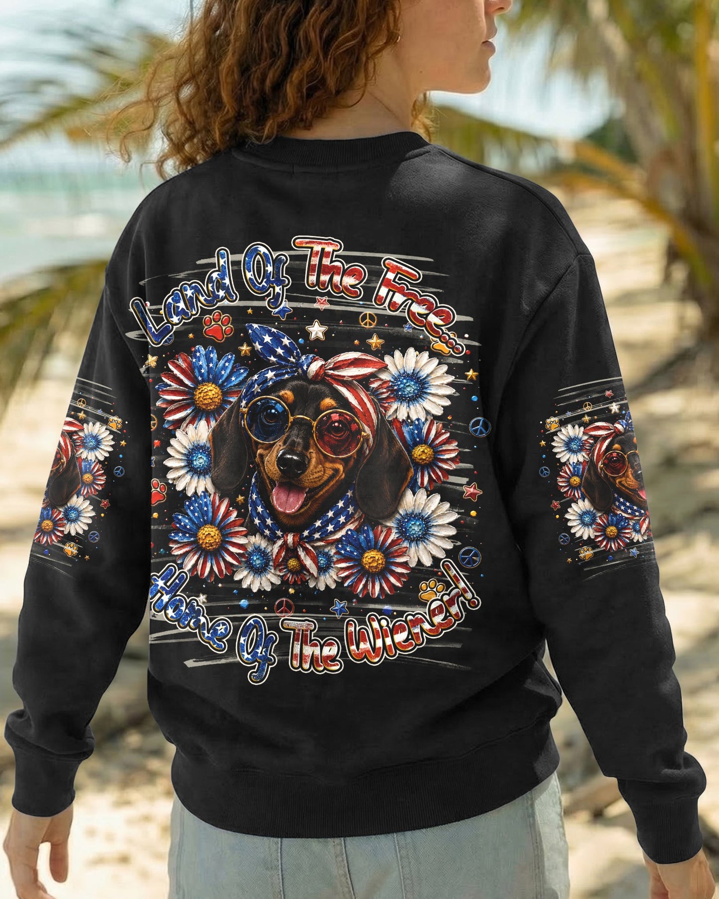 LAND OF THE FREE DACHSHUND DOG ALL OVER PRINT - TLHG1905261