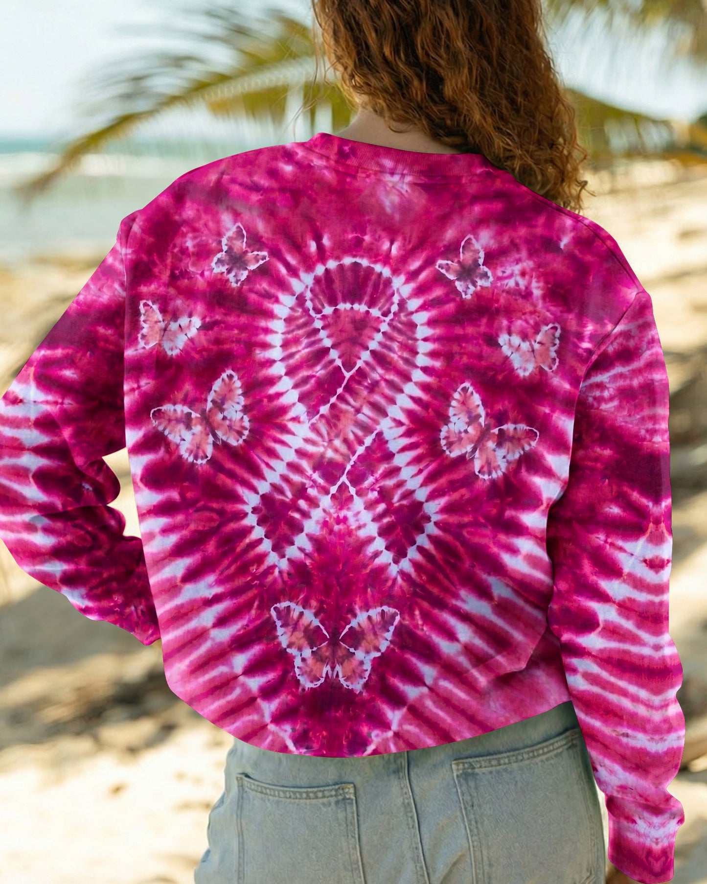 RIBBON BUTTERFLY  BREAST CANCER AWARENESS PINK SWIRL ALL OVER PRINT - TLHN1604261