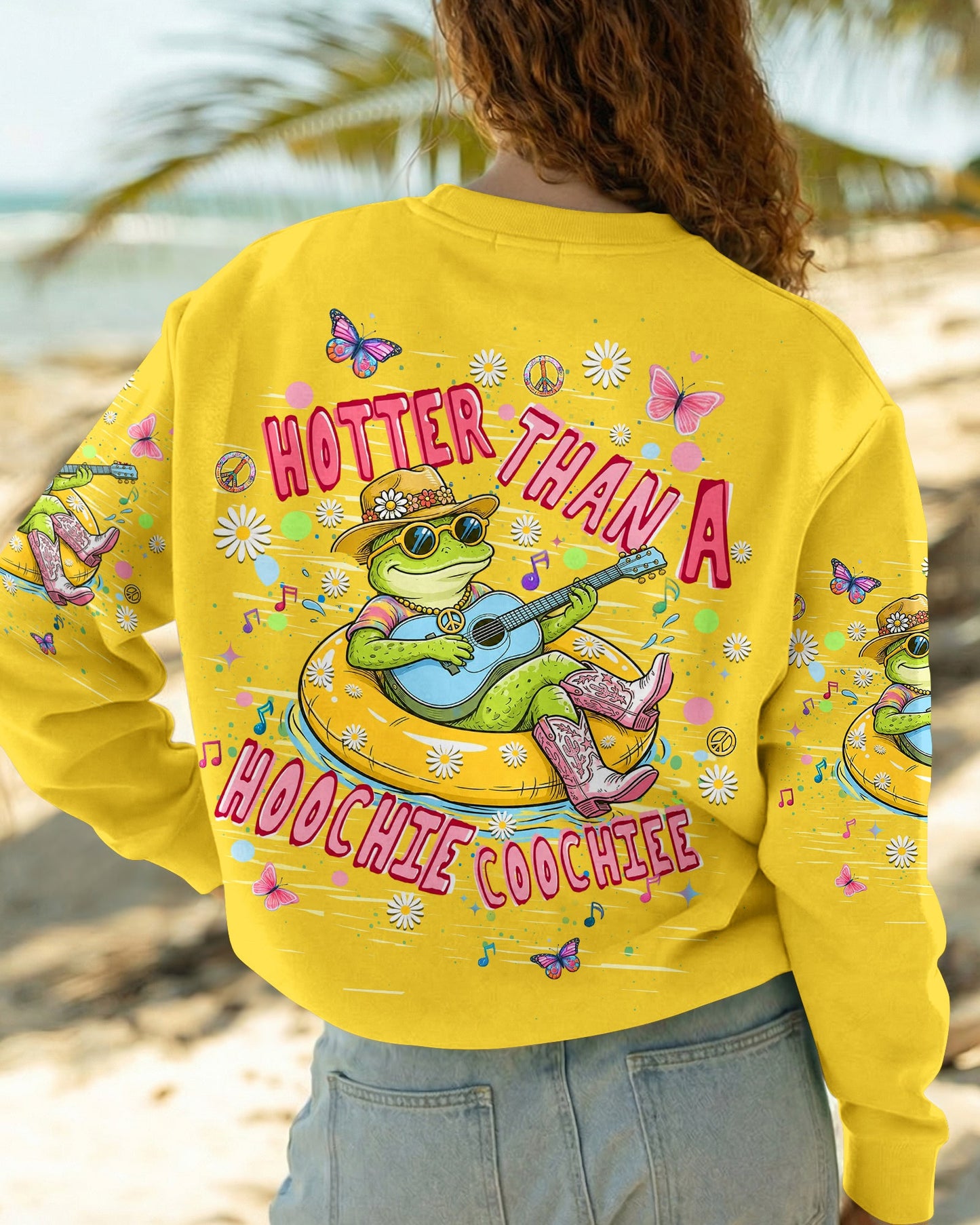 HOTTER THAN A HOOCHIE COOCHIE  FROG ALL OVER PRINT  - TLHN0505263