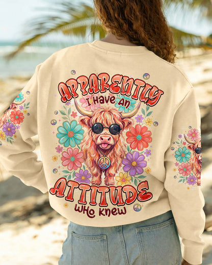 APPARENTLY I HAVE AN ATTITUDE WHO KNEW COW ALL OVER PRINT - TYPQ1004261