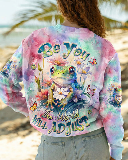 BE YOU THE WORLD WILL ADJUST FROG ALL OVER PRINT - TLHG2605262