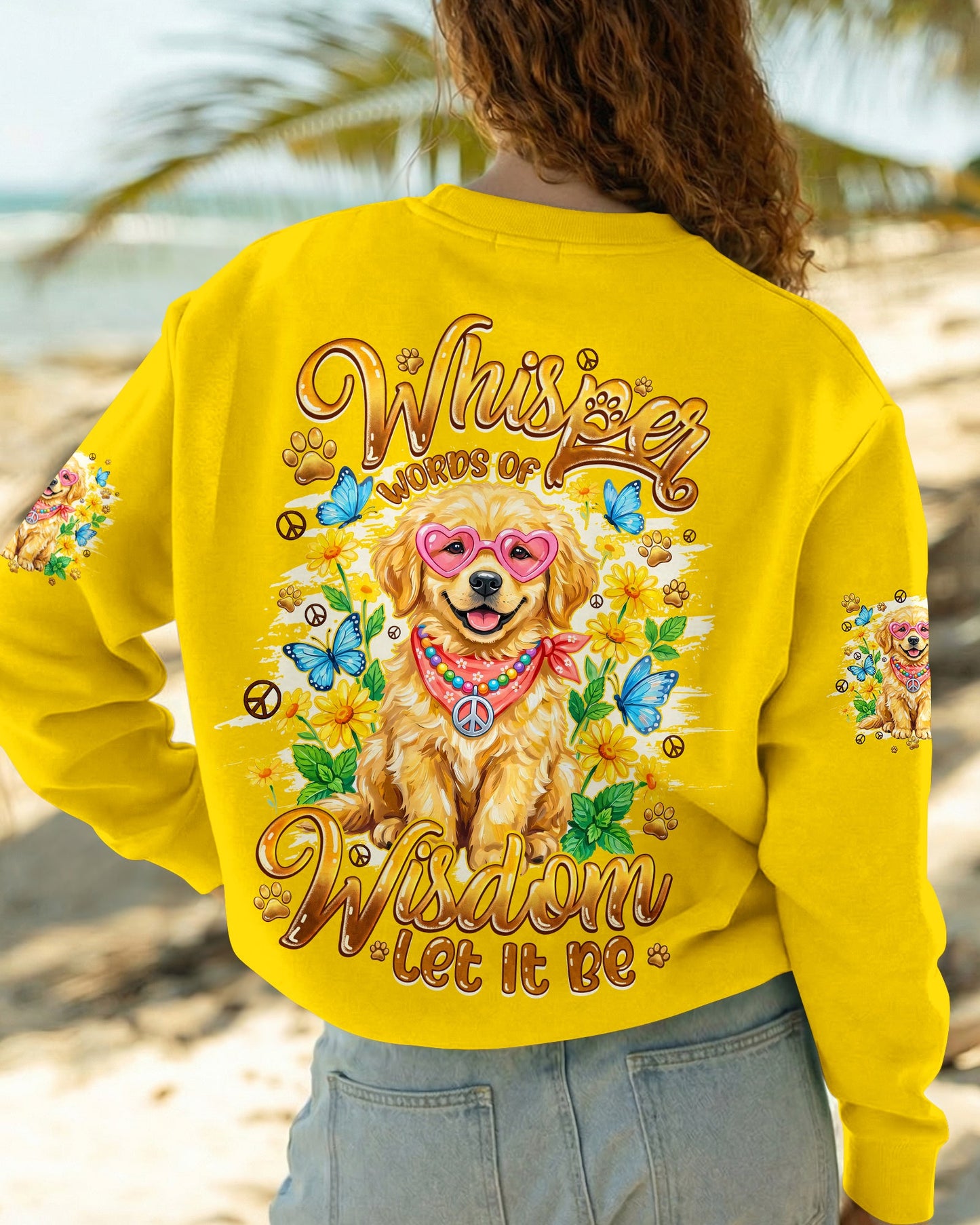WHISPER WORDS OF WISDOM LET IT BE GOLDEN RETRIEVER PUPPY DOG ALL OVER PRINT - TYQY1105262