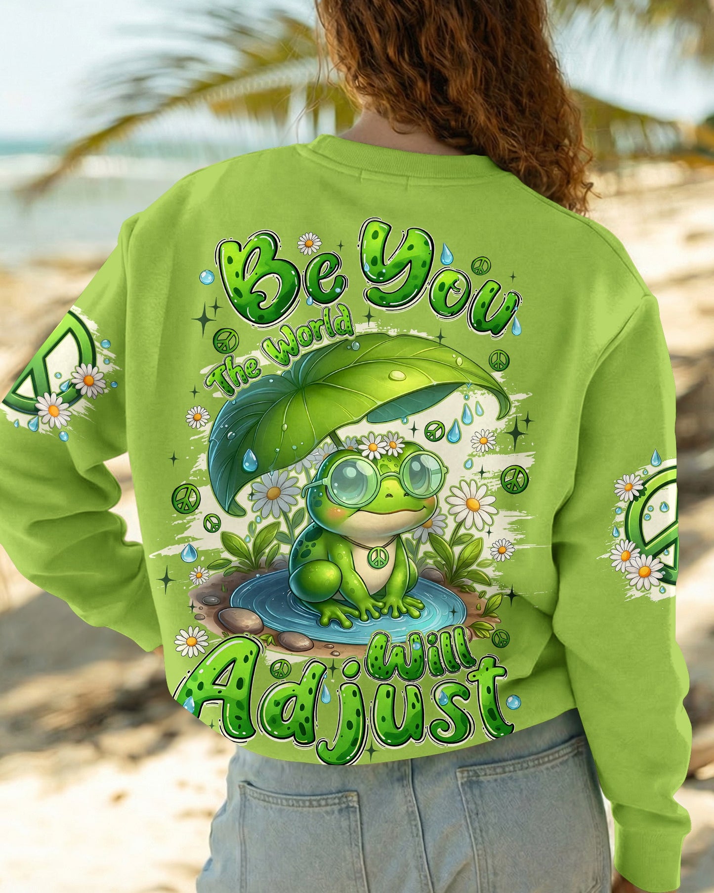 BE YOU THE WORLD WILL ADJUST FROG ALL OVER PRINT - TYQY2605262